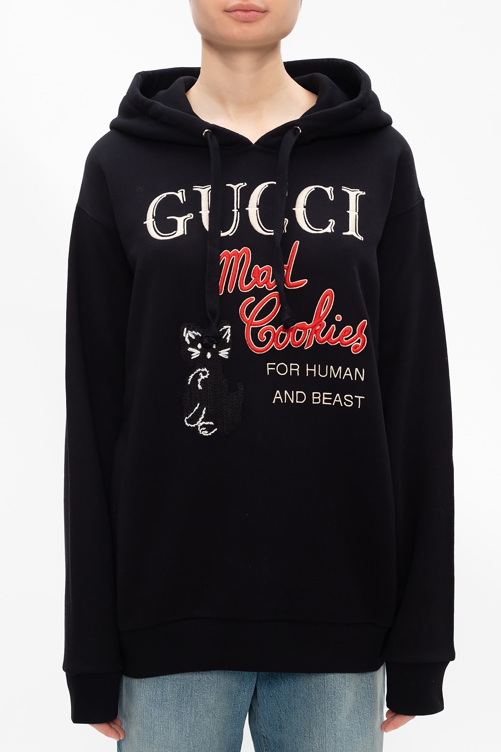 Gucci embroidered hotsell hooded sweatshirt